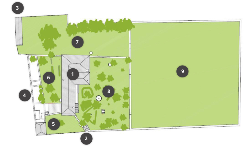 Plano exteriores Pazo Quintáns